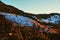 white fogs on mountain filled with snow