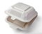 A white food box, packaging for hamburger, lunch, fast food, burger and sandwich, isolated with clipping path