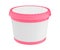 White Food Plastic Tub Container For Dessert, Yogurt, Ice Cream, Sour Sream Or Snack. Ready For Your Design. Pink lid.