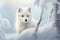 A white fox in a snowy forest exudes serene beauty. AI Generated