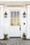 White front door to classic home