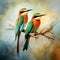 White Fronted Bee Eater  Made With Generative AI illustration