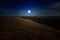 White full moon rises over desert in the evening, AI generated