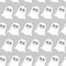 White funny ghost seamless pattern. Vector backgrounds for Hallo