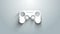 White Gamepad icon isolated on grey background. Game controller. 4K Video motion graphic animation