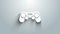 White Gamepad icon isolated on grey background. Game controller. 4K Video motion graphic animation