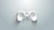 White Gamepad icon isolated on grey background. Game controller. 4K Video motion graphic animation