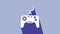 White Gamepad icon isolated on purple background. Game controller. 4K Video motion graphic animation