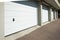 White garage doors with knob