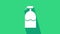 White Garden sprayer for water, fertilizer, chemicals icon isolated on green background. 4K Video motion graphic