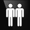White gay marriage homosexual flat icon