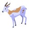 White gazelle icon, isometric style