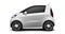 White Generic Compact Small Car On White Background