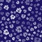 White Genetic engineering modification on monitor icon isolated seamless pattern on blue background. DNA analysis