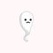 White Ghost Cartoon Character, Funny ghost, scary, flying