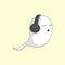 White Ghost Cartoon Character, Funny ghost, scary, flying