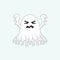 White Ghost Cartoon Character, Funny ghost, scary, flying