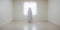 A white ghostly figure standing in a room, AI