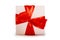 White Giftbox With Red Ribbon and Bow