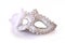 White glamor carnival mask isolated on white
