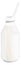 White glass bottle with straw. Cartoon milk icon