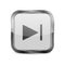 White glass media button. Square pause sign