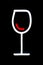 White glass with red wine neon sign on isolated black background. Neon concept