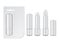 White glossy closed and opened lip balm stick, realistic hygienic lipstick with cardboard pack. Set of vector blank