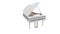 White glossy musical instrument - acoustic piano.