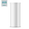 White glossy paper tube with plastic lid.