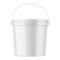 White glossy plastic bucket mockup template.