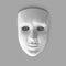 White glossy theatre mask on gray background