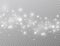 White glowing lights wave isolated on transparent background. Magic glitter dust particles border. Star burst with