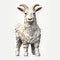 White Goat Sticker - High Detailed 3d Plastic Texture