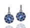 White gold earrings with blue sapphires and white diamonds