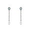 White gold flowing earrings with black diamonds and opals