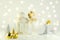 White and gold glitter Christmas theme decoration background