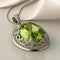 White Gold Necklace with Peridot and Diamonds