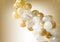 White and Gold Party Balloons Background