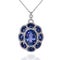 White gold pendant with blue sapphires and white diamonds