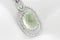 White Gold Pendant With Green Amethyst And Diamonds On Soft Whit