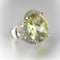White Gold Ring with Peridot and Diamonds