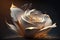 White and gold rose with dew drops Nature flower beautiful bright floral background blossom romantic plant Generative AI