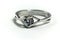 White gold silver color engagement ring with zircon diamond beads