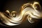 White Gold Waves Background, Luxury Wavy Airy Texture, Flying Golden Waves, Abstract Curly Sparkly Pattern