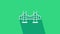White Golden gate bridge icon isolated on green background. San Francisco California United States of America. 4K Video