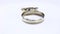 White Golden Wedding Rings with Diamond Rotation Loop White Background