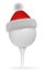 White golf ball on tee in Santa Claus red hat