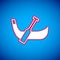 White Gondola boat italy venice icon isolated on blue background. Tourism rowing transport romantic. Vector