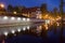 White Granary in Bydgoszcz at Night